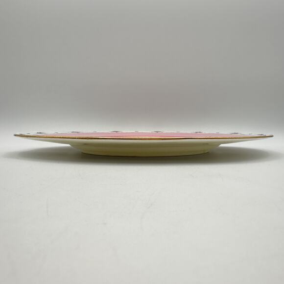 Antique Royal Worcester Plate Art Deco Hand Painted Enamel and Gilding Pink - Picture 10 of 13
